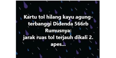 Tangkapan layar unggahan dari warganet soal keluh kesahnya setelah didenda Rp 566.000 akibat kehilangan kartu tol di Jalan Tol Trans Sumatera ruas Kayu Agung-Terbanggi.