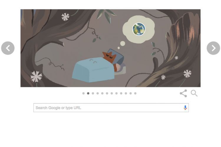 Screenshot slideshow Google Doodle untuk perayaan Hari Bumi 22 April 2017.