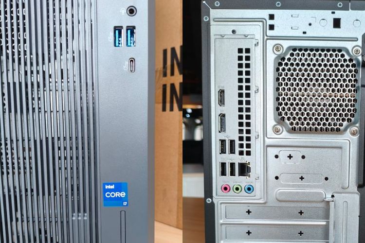 ASUS ExpertCenter P500MV memiliki konektivitas lengkap di depan dan belakang PC. 