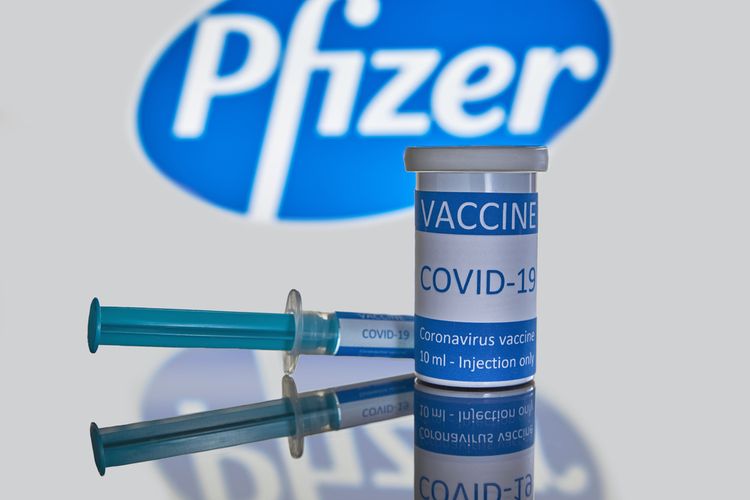 Ilustrasi vaksin Covid-19 Pfizer.