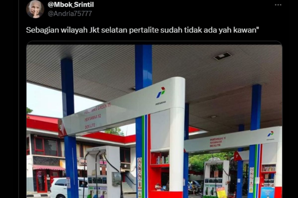 Tangkapan layar yang menyebutkan sebagian SPBU di Jakarta Selatan sudah tidak menjual BBM jenis Pertalite.