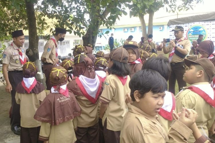 Para peserta Pesta Siaga saat ikut kegiatan di Muspusdirla Yogyakarta, Sabtu (15/7/2023).