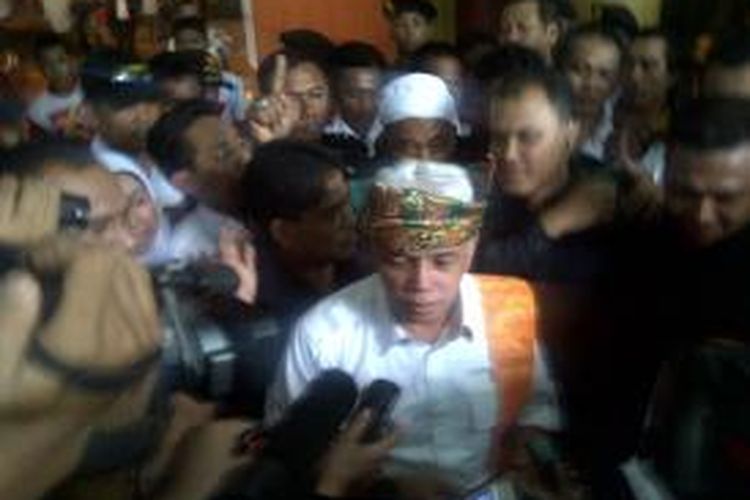 Calon wakil presiden Hatta Rajasa saat menyambangi kantor redaksi Tribun Pontianak, Kamis (26/6/2014).
