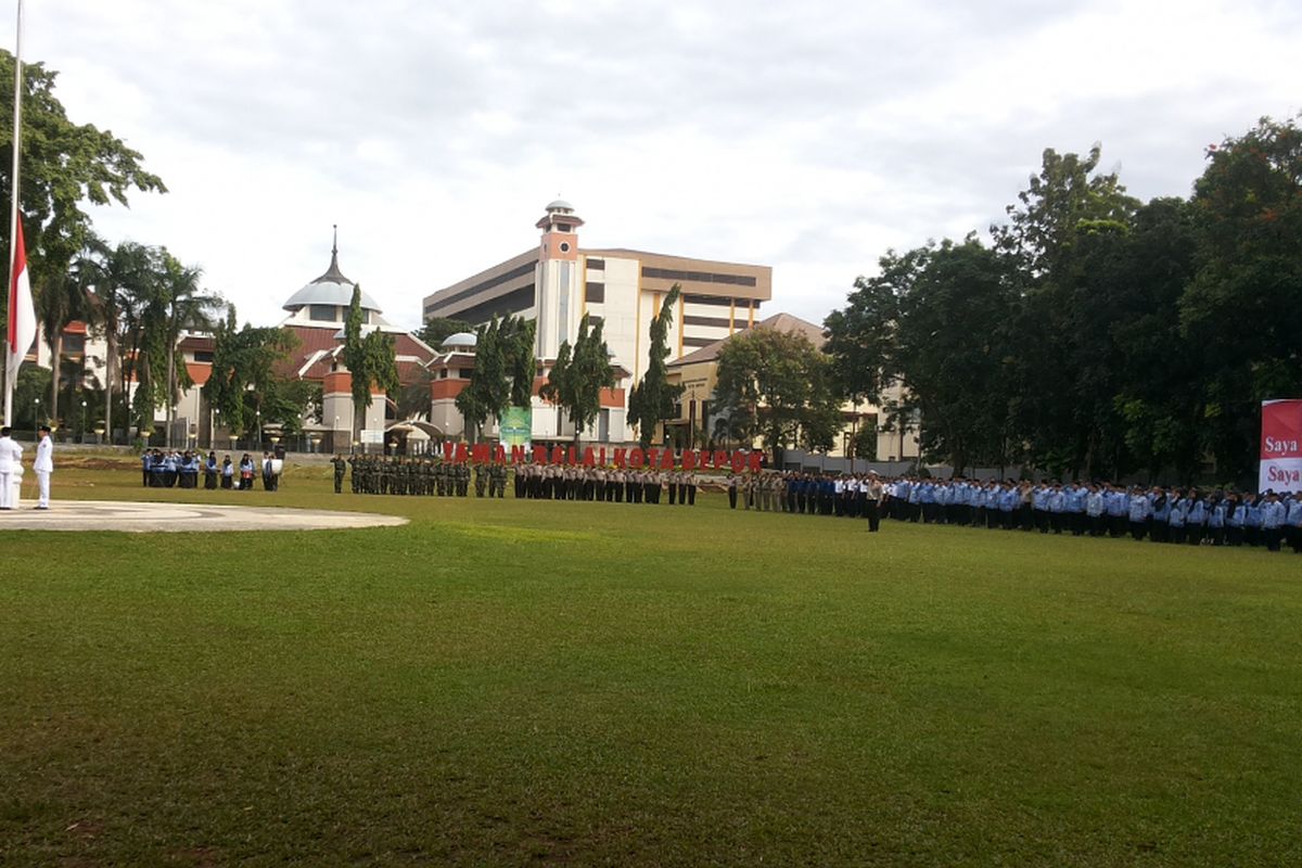 Upacara peringatan Hari Lahir Pancasila yang digelar di Balai Kota Depok, Kamis (1/6/2017).