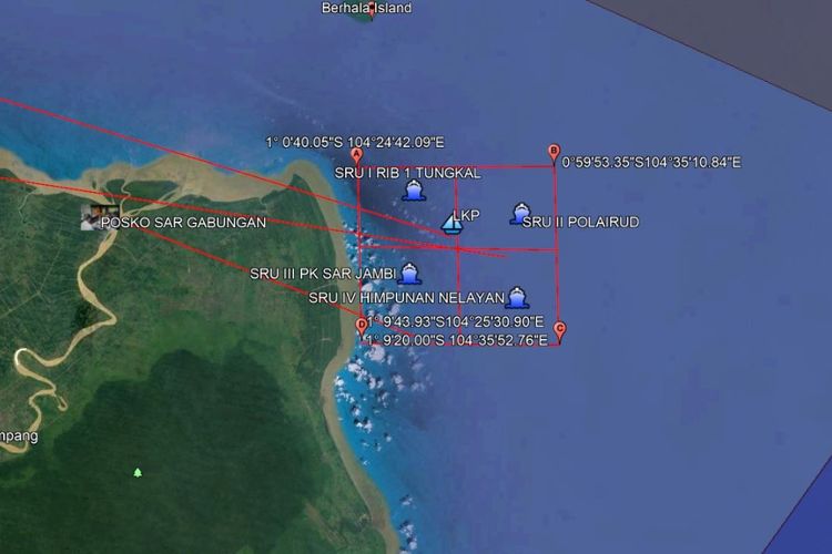 Lokasi kapal Wicly Jaya Sakti tenggelam dihantam gelombang