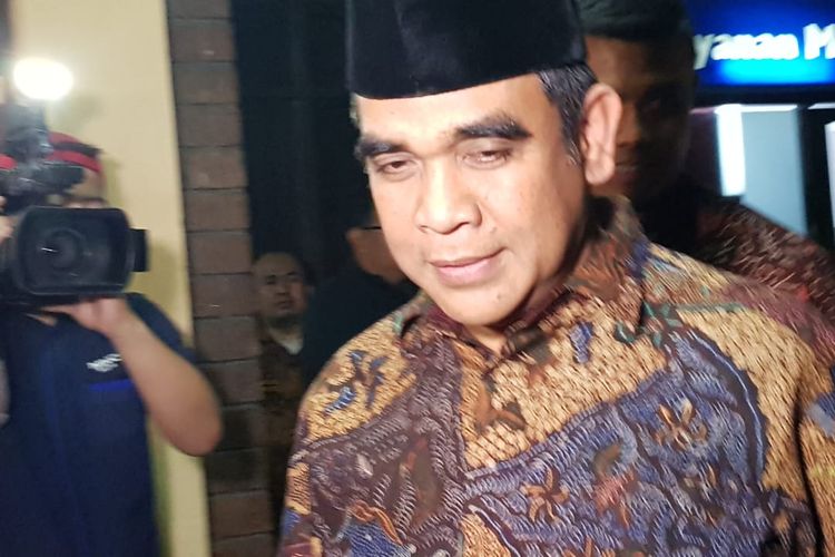 Sekretaris Jenderal Partai Gerindra Ahmad Muzani saat tiba di Kantor PBNU, Kramat, Jakarta Pusat, Kamis (3/10/2019).