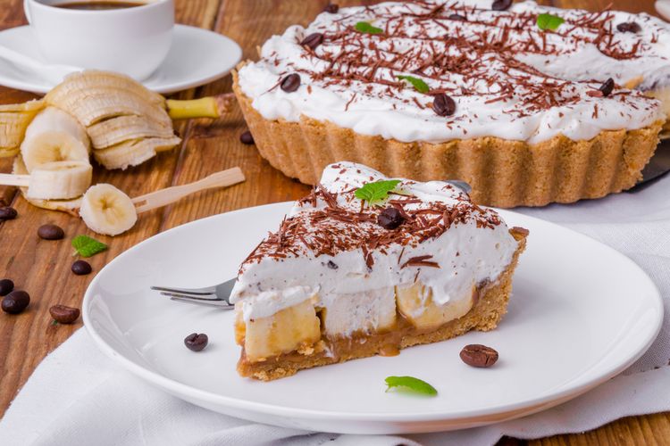 Ilustrasi banoffee, pie pisang karamel khas Inggris yang bisa juga untuk hidangan takjil. 