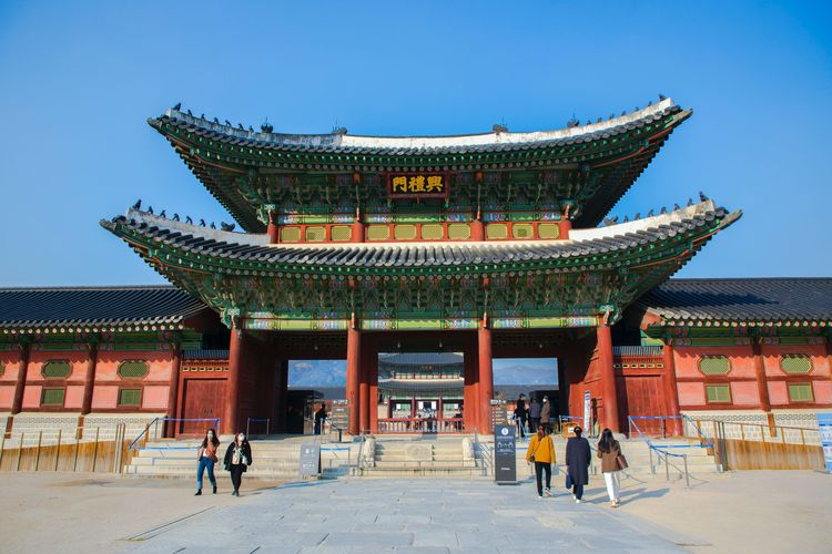 Gerbang Gwanghwamun di Korea Selatan.