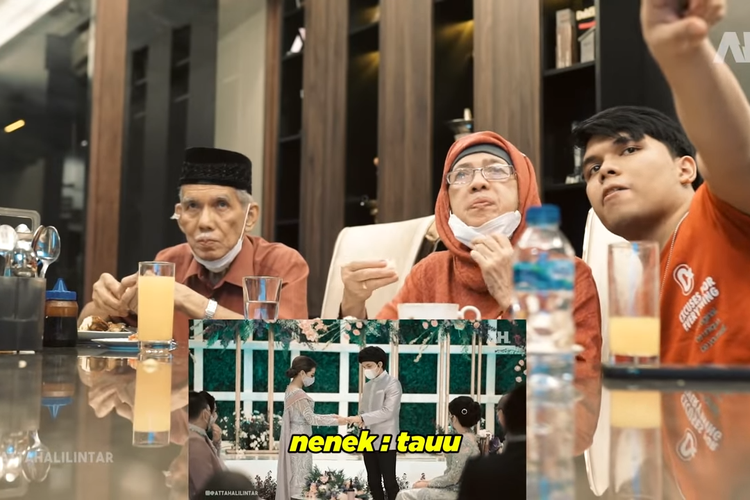 Kakek dan nenek Atta Halilintar ketika nonton video lamaran sang cucu