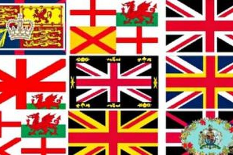 Inilah sejumlah rancangan bendera baru Inggris Raya tanpa Skotlandia.