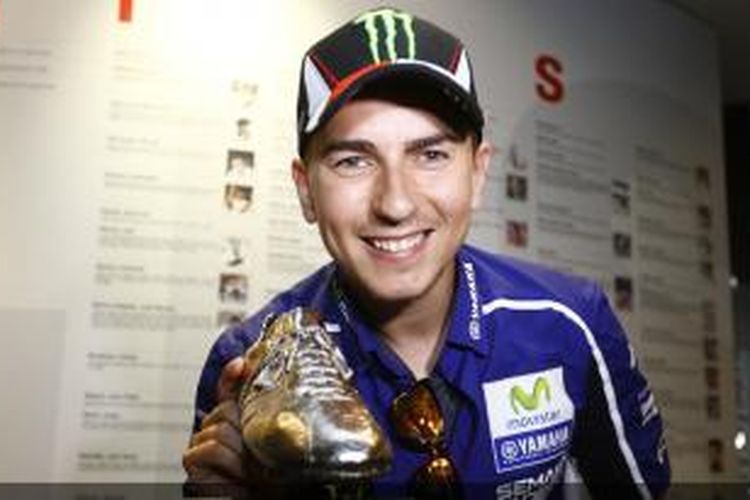 Pebalap Yamaha Jorge Lorenzo berpose jelang GP America, Selasa (22/4/2014).