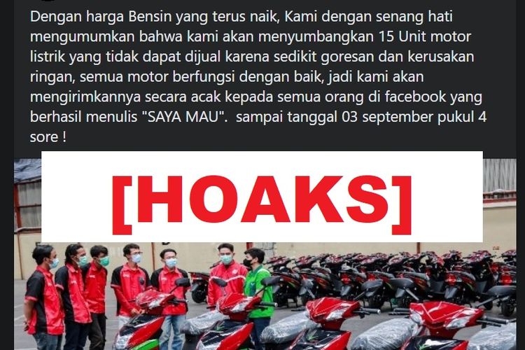 Hoaks, Volta Indonesia bagi-bagi sepeda listrik gratis