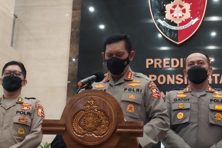Kepala Bagian Penerangan Umum (Kabag Penum) Divisi Humas Polri Kombes Gatot Repli Handoko  di Mabes Polri, Jakarta, Selasa (5/4/2022).