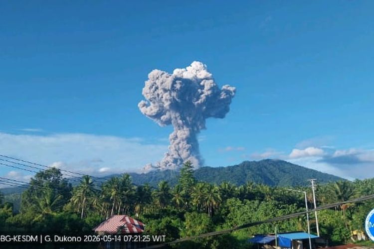 Gunung Dukono Erupsi Lagi, Semburkan Abu Vulkanik Setinggi 3.500 Meter