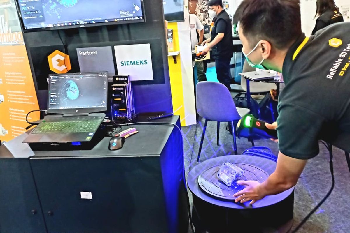 Teknologi 3D scanning hadir juga di Periklindo Electric Vehicle Show (PEVS) 2022 di JIExpo Kemayoran, Jakarta