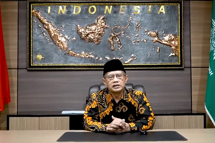 Ketua Umum Pimpinan Pusat Muhammadiyah Haedar Nashir memberikan pesan perayaan Hari Raya Idul Adha 1443 Hijriah melalui video, Jumat (8/7/2022).