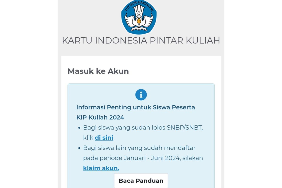 Cara reclaim akun KIP Kuliah 2024.