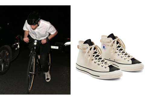 Lihat, Paduan Busana Klasik dan Sneaker Converse ala Rami Malek