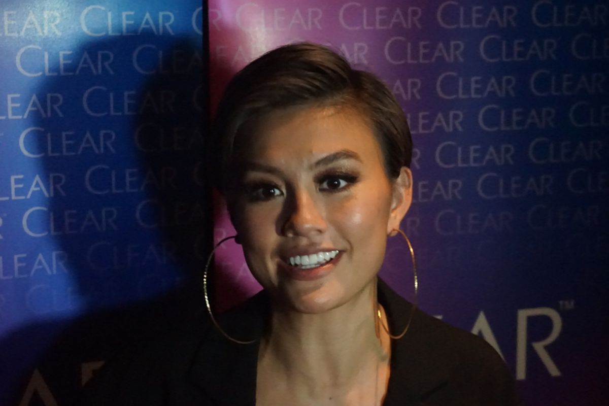 Agnez Mo saat ditemui dalam sebuah private party salah satu produk perawatan rambut di SCBD, Senayan, Jakarta Selatan, Jumat (21/9/2018) malam.