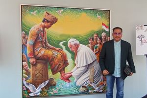 Memandang Lukisan Paus Fransiskus Membasuh Kaki Rakyat Indonesia...