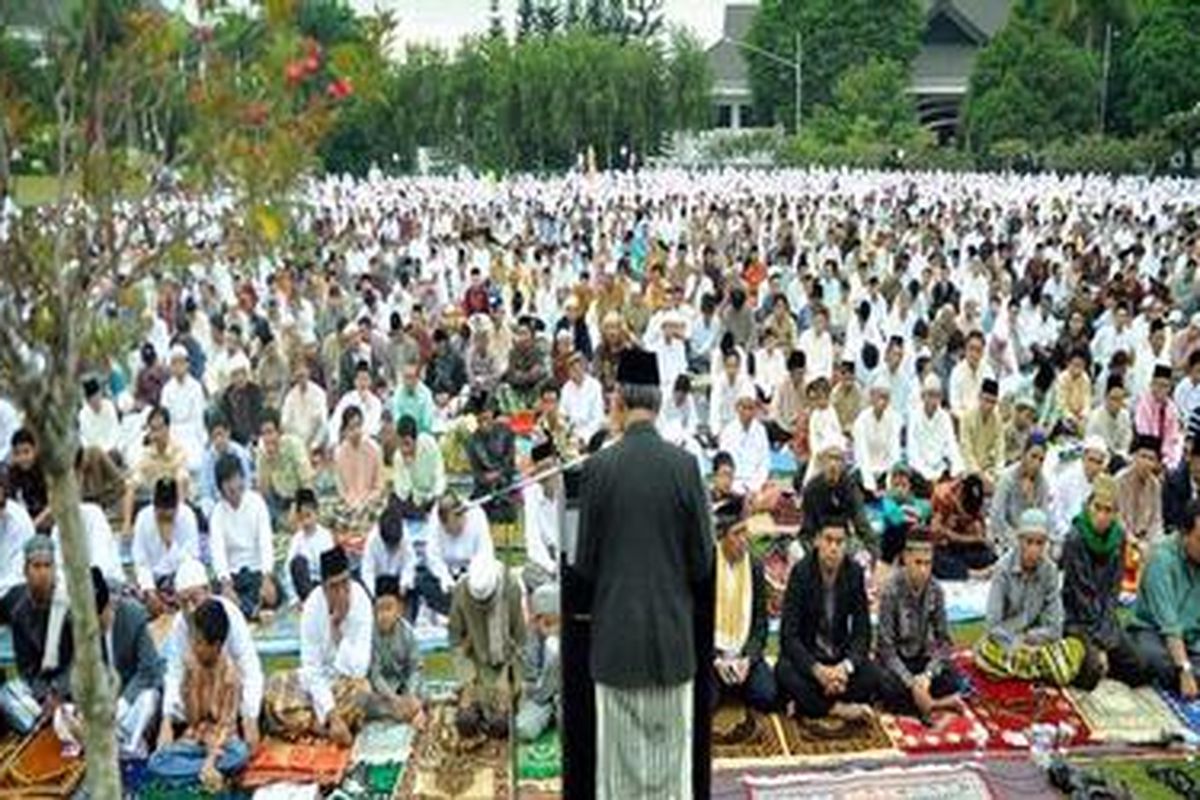 Suasana Shalat Id di Universitas Muhammadiyah Malang, Selasa (30/8/2011) pagi.