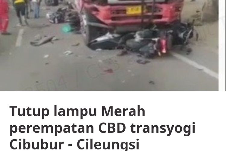 Tangkapan layar petisi online yang menuntut dilakukan penutupan lampu lalu lintas di jalan alternatif Cibubur, Jatisampurna, Kota Bekasi. Petisi online itu muncul setelah sebuah truk tangki Pertamina dan sejumlah kendaraan bermotor terlibat dalam insiden kecelakaan maut pada Senin (18/7/2022).