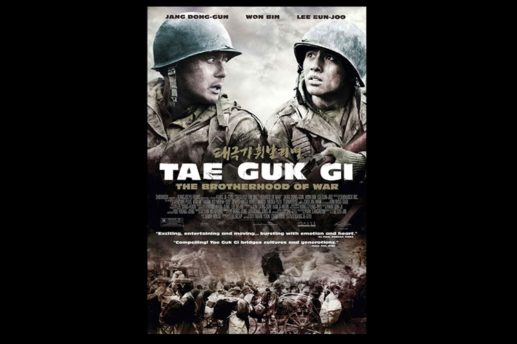 Jang Dong Gun dan Won Bin beradu akting dalam film drama aksi Tae Guk Gi (2004).