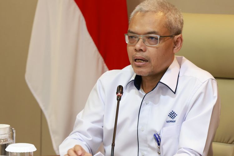 Sekretaris Jenderal (Sekjen) Kemenaker Cris Kuntadi saat memaparkan data informasi lowongan kerja sejak Januari hingga Agustus 2025.