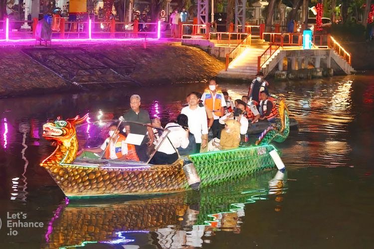 Wali Kota Surabaya Eri Cahyadi akan meluncurkan wisata susur Sungai Kalimas di malam hari, Selasa (31/5/2022) malam.