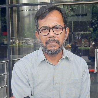 Direktur Eksekutif Lokataru Foundation Haris Azhar di Gedung Merah Putih KPK, Selasa (18/2/2020). 