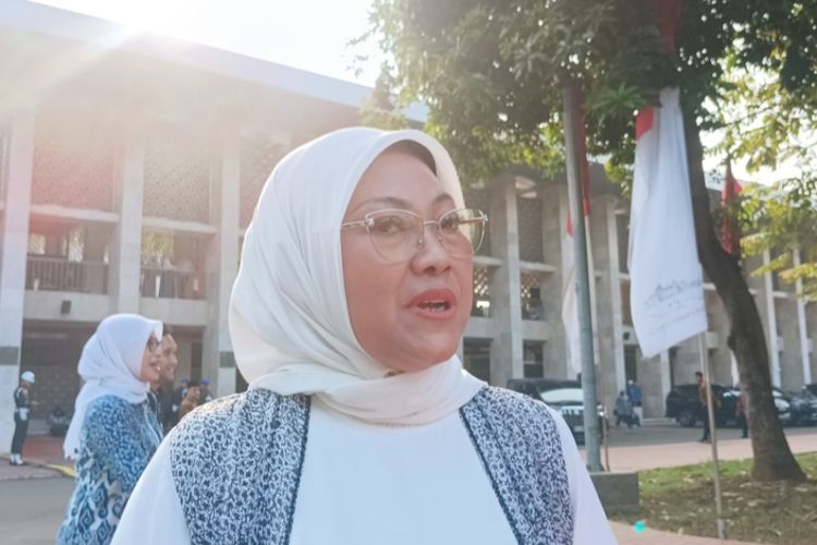 Menteri Ketenagakerjaan (Menaker) Ida Fauziah di Masjid Istiqlal, Jakarta, Senin (17/6/2024).
