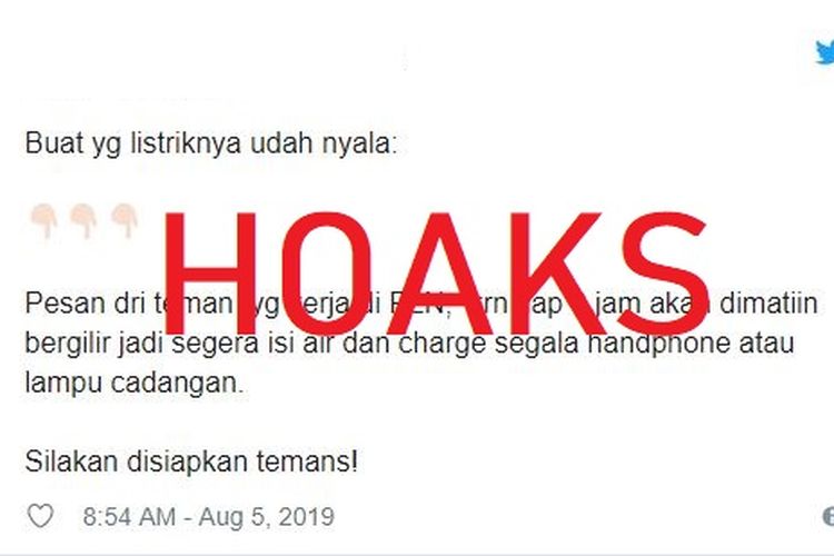 Hoaks pemadaman bergilir di Jakarta