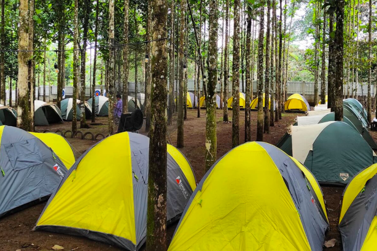 Area camping di Wisata Jati Sewu Ciamis, Jawa Barat