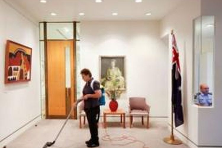 Kantor Perdana Menteri Tony Abbott di gedung Parlemen Australia.