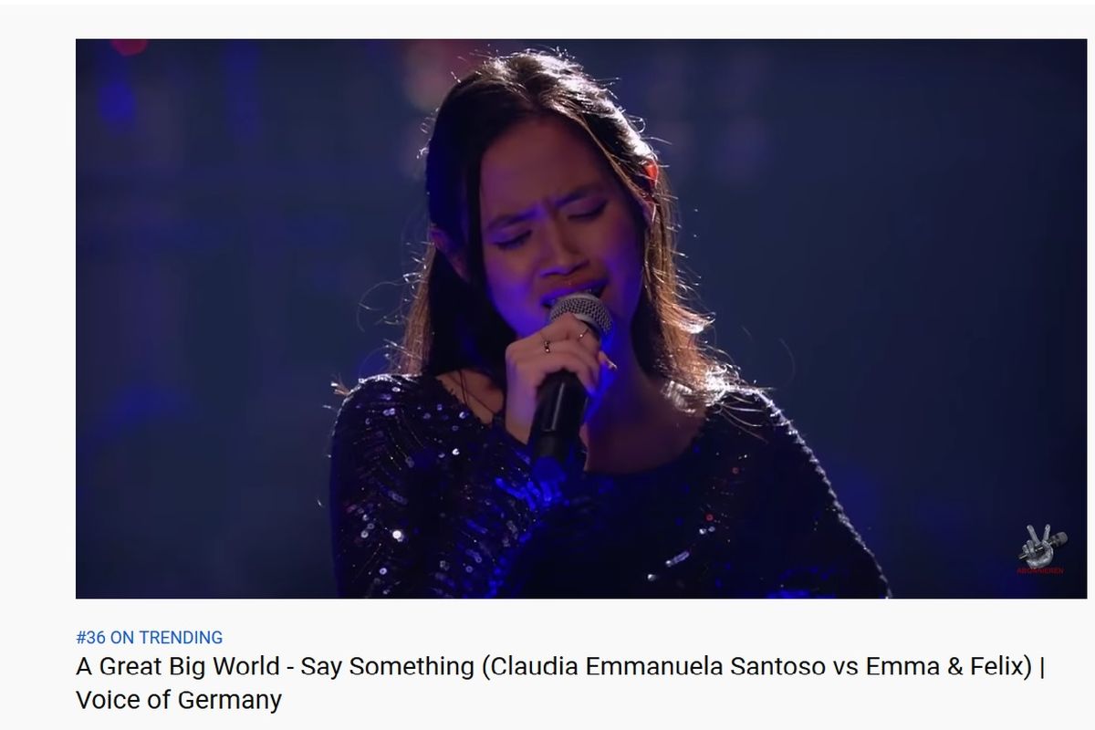 Mahasiswi asal Cirebon Claudia Emmanuela Santoso tampil di babak Battle The Voice of Germany.