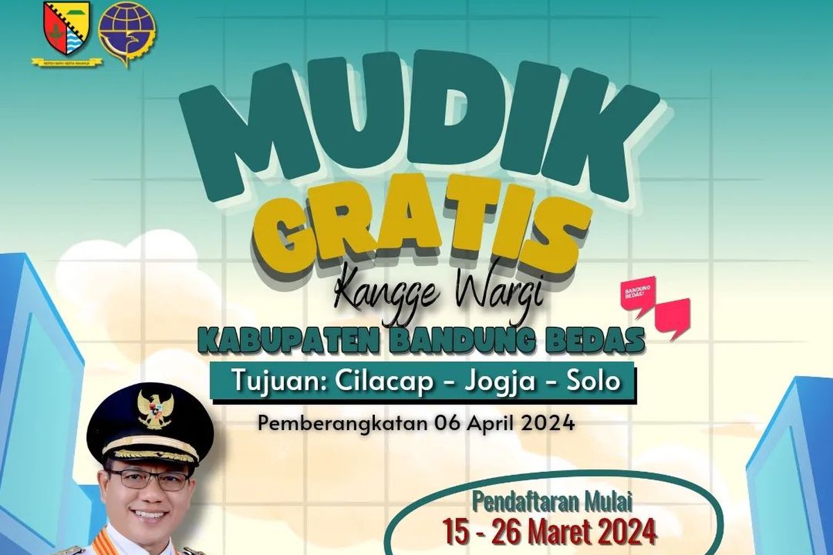 Simak cara daftar mudik gratis Pemkab Bandung 2024 yang dibuka 15 Maret 2024 dengan tujuan Cilacap, Yogyakarta, dan Solo.