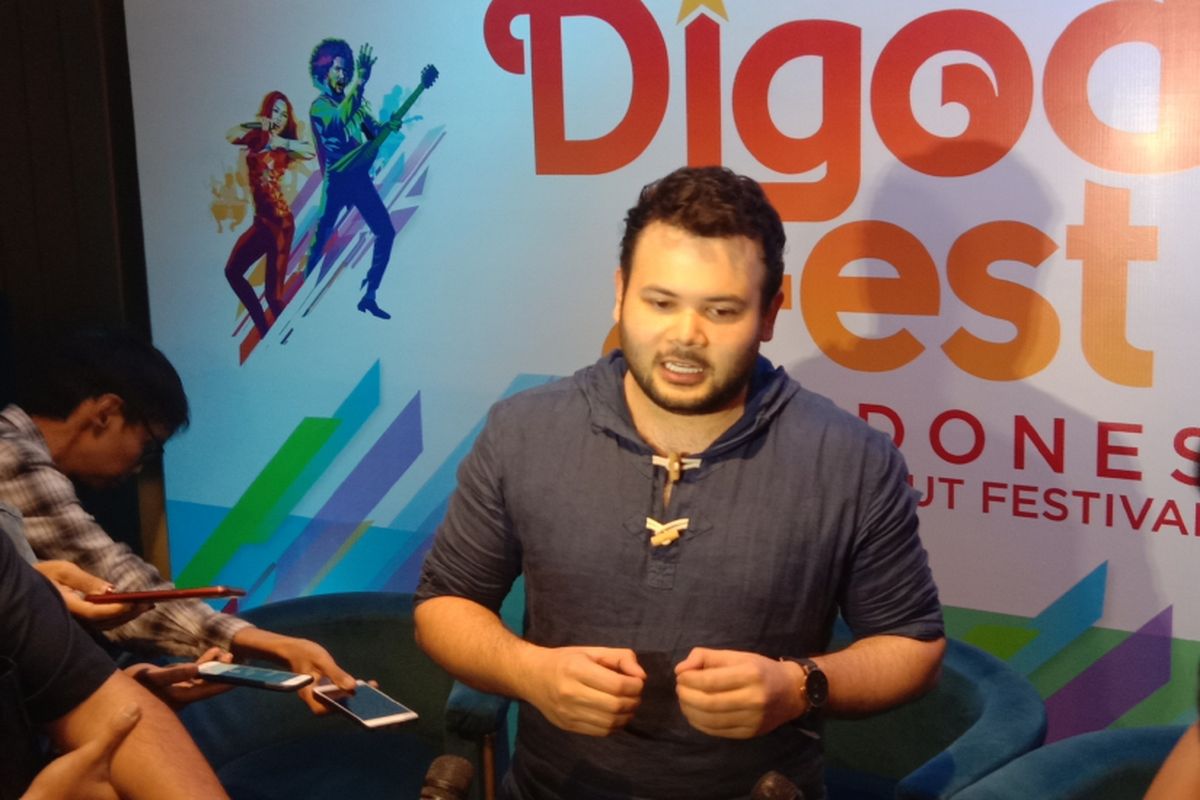 Ridho Rhoma menghadiri jumpa pers Digoda Fest 2019 di sebuah kawasan di Senopati, Jakarta Selatan, Rabu (6/3/2019).