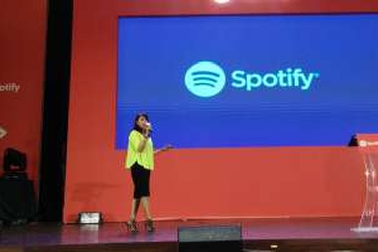 Managing Director Spotify Asia Sunita Kaur saat memperkenalkan Spotify di Indonesia, Rabu (30/3/2016)