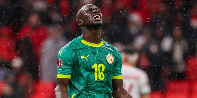 Penyerang Timnas Senegal, Sadio Mane, merayakan kemenangan atas Maroko di final Piala Afrika 2025. Pertandingan Senegal vs Maroko berlangsung di Stadion Prince Moulay Abdallah, Rabat, pada Senin (19/1/2026) dini hari WIB.