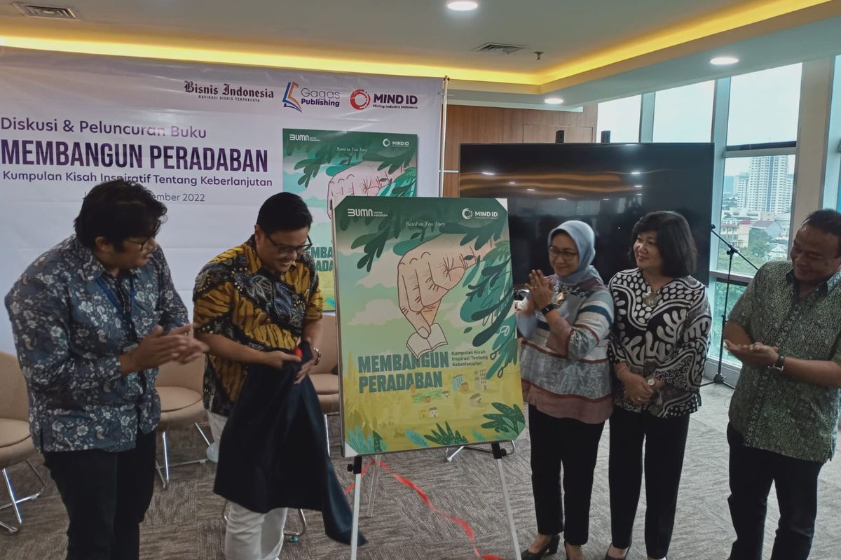 Peluncuran buku MIND ID, Membangun Peradaban, di Wisma Bisnis Indonesia, Kamis (8/12/2022)