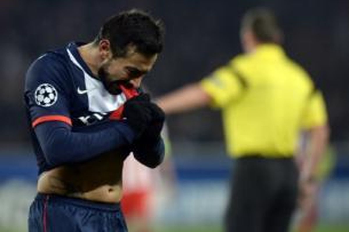 Striker Paris Saint-Germain (PSG), Ezequiel Lavezzi.