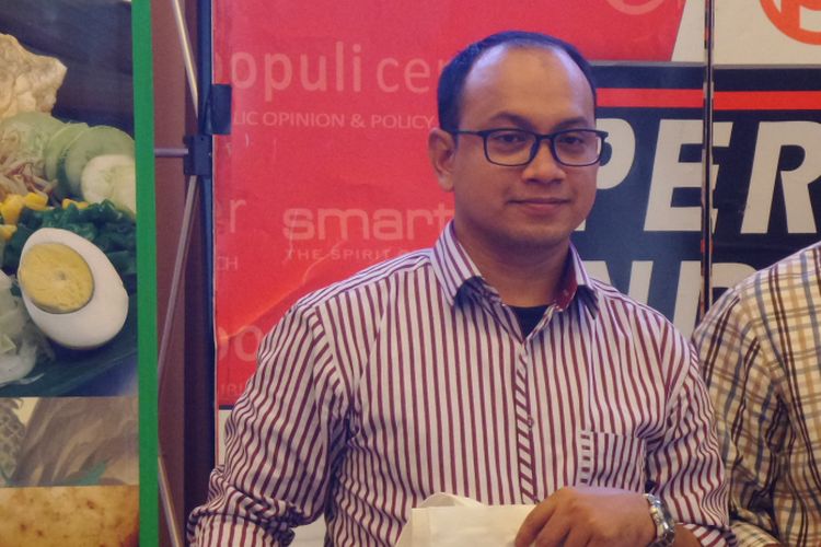 Praktisi hukum Andi Syafrani dalam diskusi Populi Center dan Smart FM di Menteng, Jakarta, Sabtu (29/4/2017).