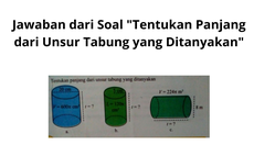 Jawaban dari Soal "Tentukan Panjang dari Unsur Tabung yang Ditanyakan"