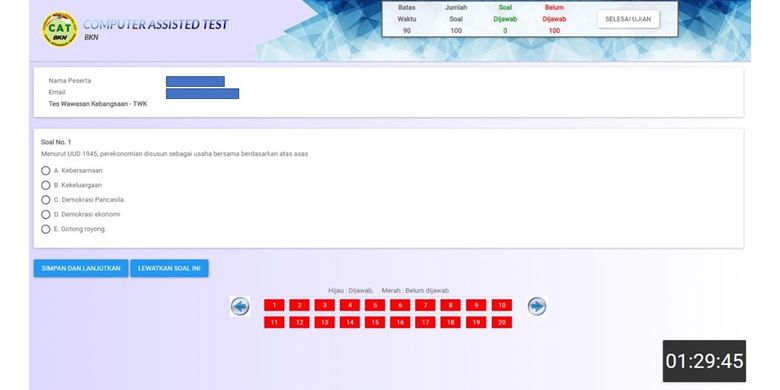 Persiapan Tes CPNS 2021 Coba Simulasi  CAT  BKN  melalui 