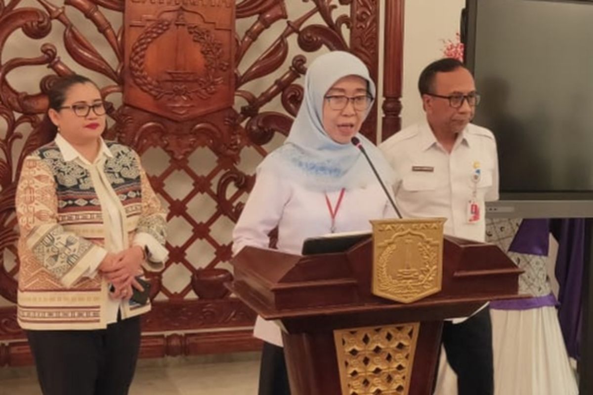 Kepala Dinas Kesehatan DKI Jakarta Widyastuti di Balairung, Balai Kota, Jakarta Pusat, Rabu (4/3/2020)