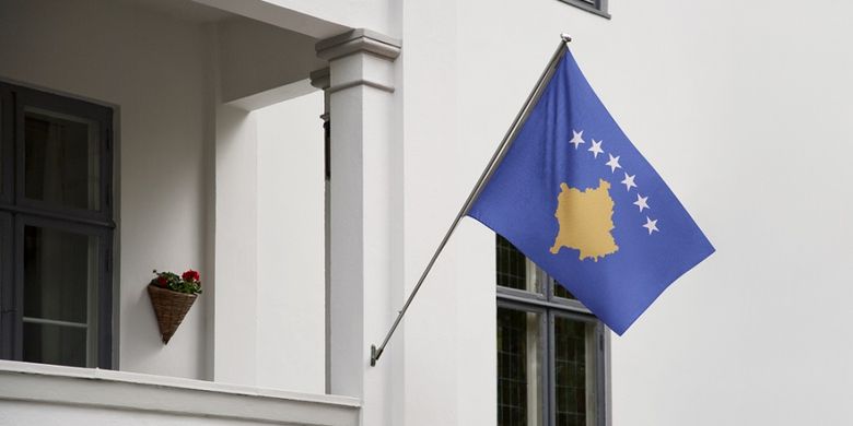 Ilustrasi bendera Kosovo.