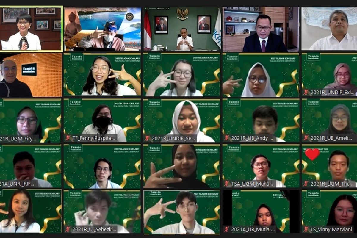 Tanoto Foundation mengukuhkan 170 peserta program Teladan angkatan 2021 secara daring, Jumat, (29/1/2021).