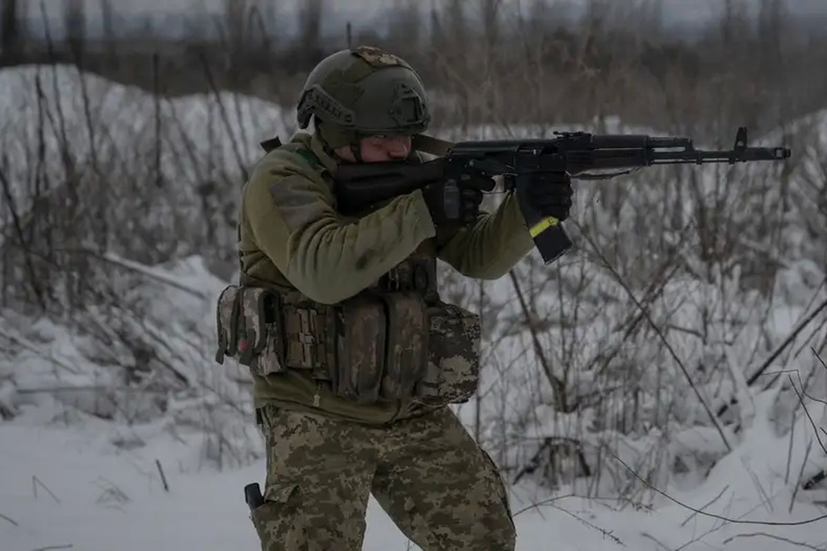 Foto ilustrasi perang di Ukraina.