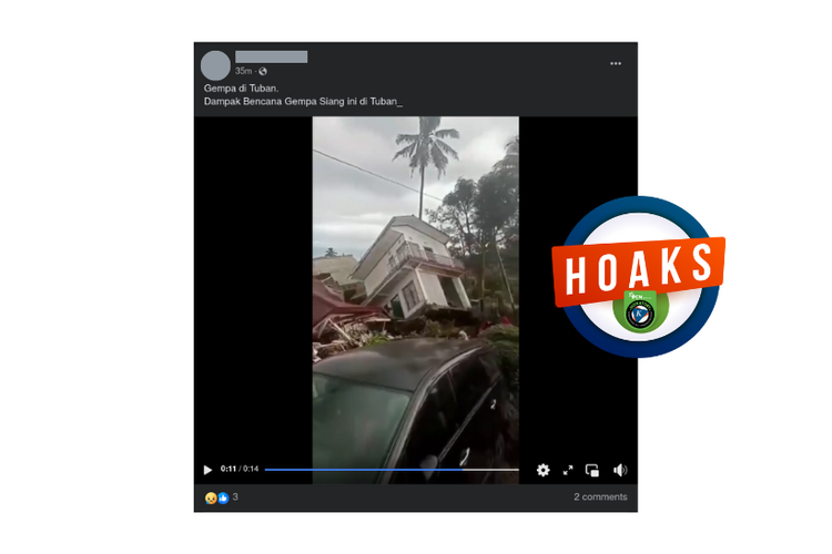 Hoaks, video dampak gempa yang mengguncang Tuban pada 22 Maret 2024. Video ini merupakan dampak gempa yang mengguncang Cianjur pada 2022.