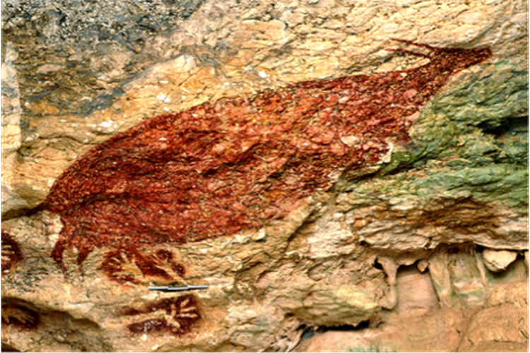 Salah satu tinggalan arkeologis dalam  gua yang  terdapat di Taman Purbakala Sumpang Bita 